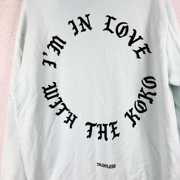 Talentless HBD KOKO Teal Hoodie - I'm In Love With The Koko Back - Size L Skater - Picture 12 of 16